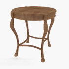 European High-footed Solid Wood Side Table