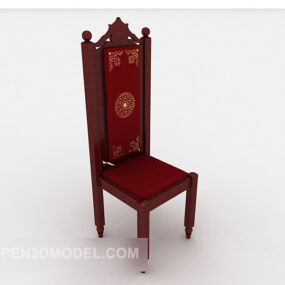 European Solid Mahogany Chair 3d model