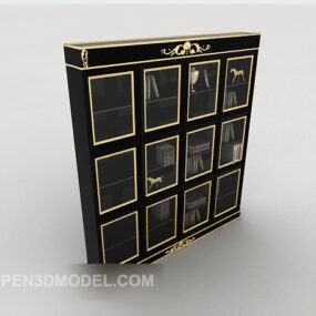 European Home Black Bookcase 3d model