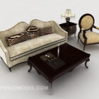 Європейський домашній коричневий диван комбінований диван