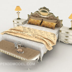 European Home Gorgeous Double Bed 3d model