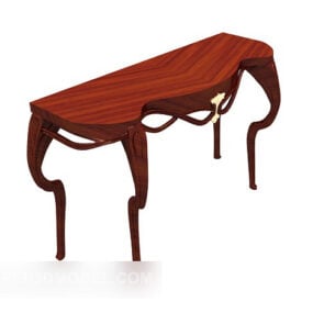3д модель европейского винтажного приставного столика из красного дерева