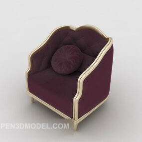 European Home Purple Single Sofa 3d model