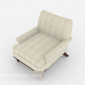 European Home Simple Gray Single Sofa 3d model