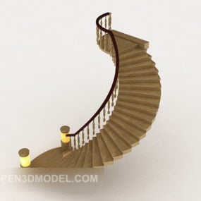 Escalera de hotel curva europea modelo 3d