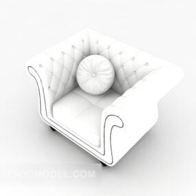 European Home White Single Sofa 3d model