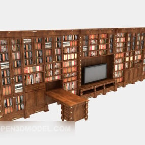 مدل سه بعدی قفسه کتاب خانگی اروپایی در مقیاس بزرگ