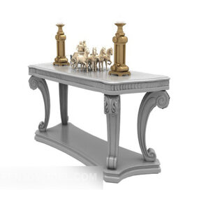 European Light-colored Side Table 3d model
