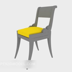European Lounge Chair Grey Wood 3d model