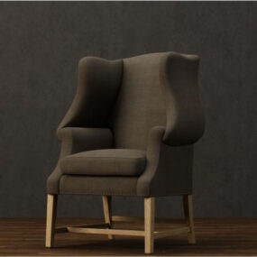 European Grey Lounge Chair Furniture 3d model