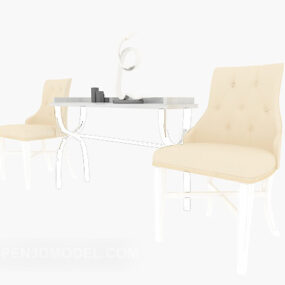 Europese loungestoel bijzettafel 3D-model