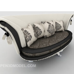 Model 3d Sofa Berbilang tempat duduk Mewah Eropah