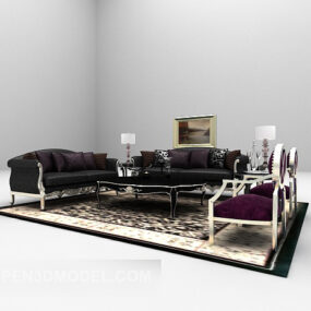 Europeisk luksus sofamøbelsett 3d-modell