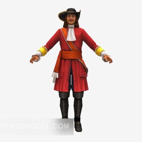 European Pirate Men Character 3d model