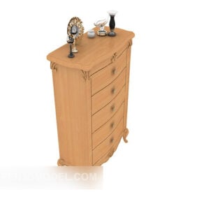 European Minimalist Chest Of Drawers Wooden 3d model
