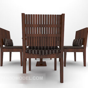 यूरोपीय मिनिमलिस्ट चाय की मेज और कुर्सी 3डी मॉडल