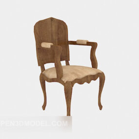 European Original Wood Chair 3d model