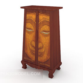 European Personality Solid Wood Cabinet 3d model