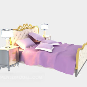 European Pink Bed 3d model