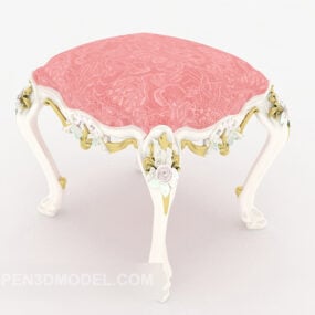Mô hình 3d ghế đẩu màu hồng dễ thương châu Âu