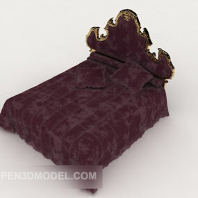 European Purple Home Bed 3d model