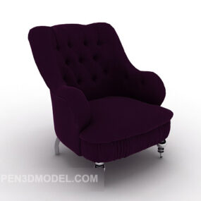 European Purple Single Sofa 3d model