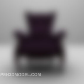 דגם תלת מימד של רהיטי ספה אירופית סגולה