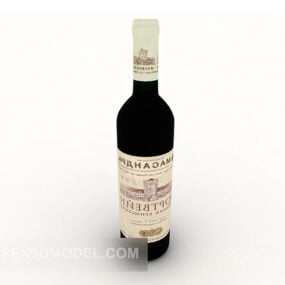 यूरोपीय रेड वाइन बोतल 3डी मॉडल