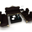 Europäische Retro Brown Sofa Sets