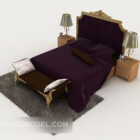 European Retro Purple Double Bed