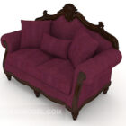 European Retro Purple Double Sofa