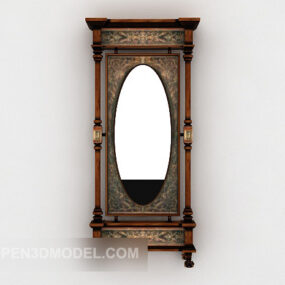 검은 원형 거울 강철 조각 프레임 3d 모델