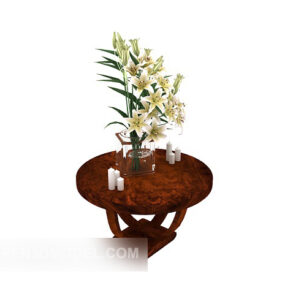 European Round Side Table 3d model
