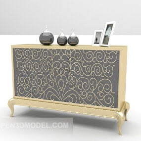 European Pattern Side Cabinet Furniture 3d model