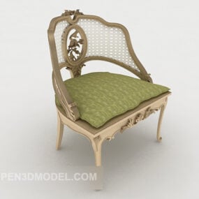 European Simple Dresser Chair 3d model
