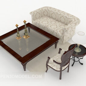European Simple Home Sofa Sets 3d model