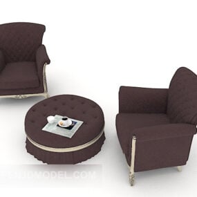 Canapé combiné de style simple européen modèle 3D
