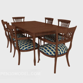European Simple Dinning Table Furniture 3d model