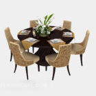 European Six-person Round Dining Table