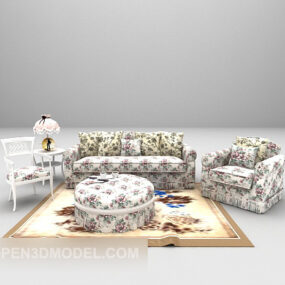 European Small Fresh Line Sofa Set 3d model