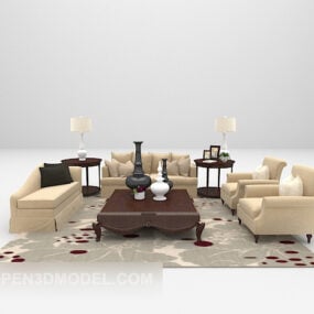 Европейский диван-комбинация Бесплатная 3d модель мебели