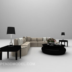 Europäisches Sofa, großes komplettes Set, 3D-Modell