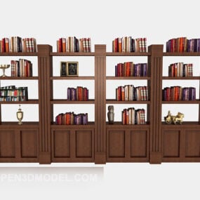 European Solid Wood Bookshelf 3d model