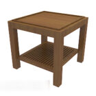 European Solid Wood Brown Side Table