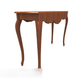 European Solid Wood Style Side Table 3d model