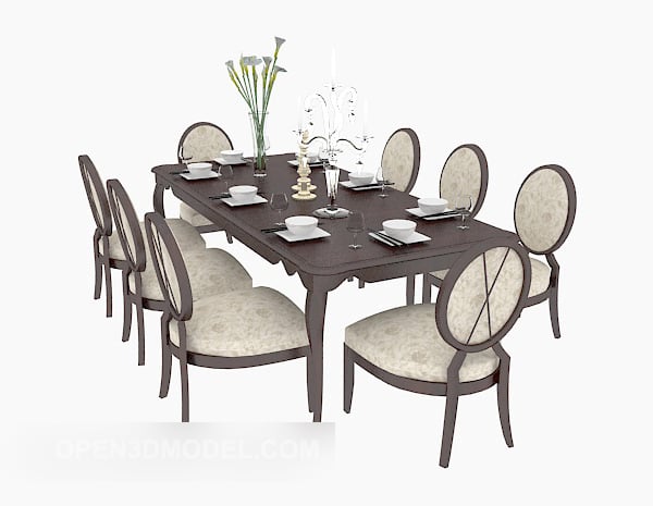 欧式餐桌餐椅木