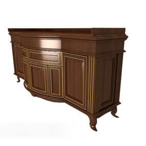 European Vintage Solid Wood Traditional Edge Cabinet 3d model