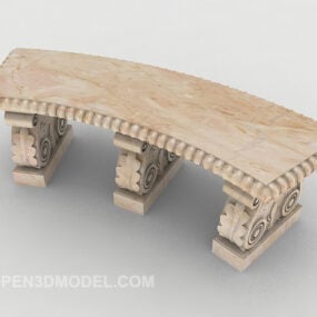 European Stone Bench Furniture 3d model