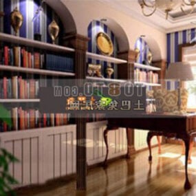European Study Room Furniture 3d model