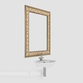 Modelo 3d de espelho de banheiro estilo europeu